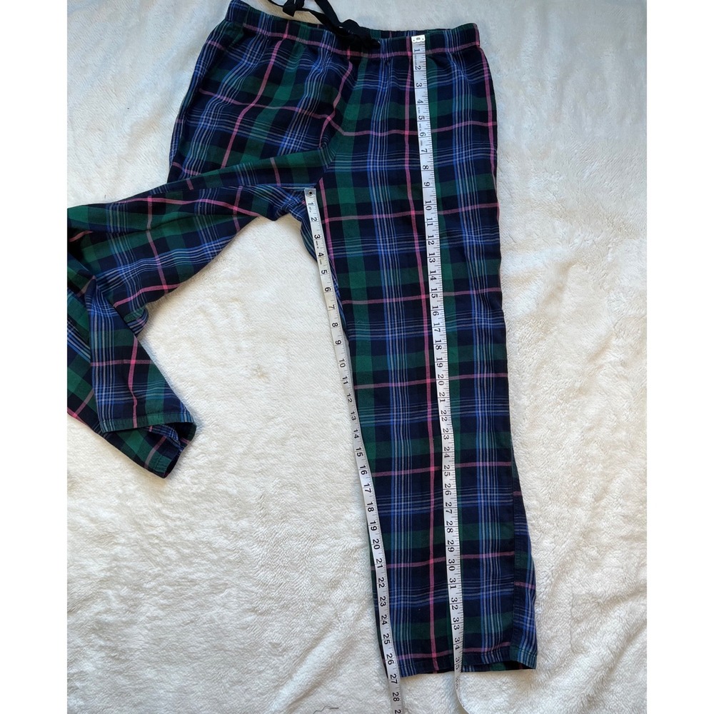 Victoria's Secret Pajama Pants Women Green Pink Plaid -M - Picture 3 of 6